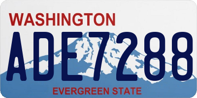 WA license plate ADE7288