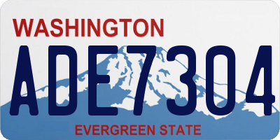 WA license plate ADE7304