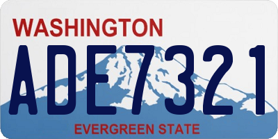 WA license plate ADE7321