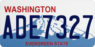 WA license plate ADE7327
