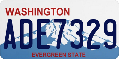 WA license plate ADE7329