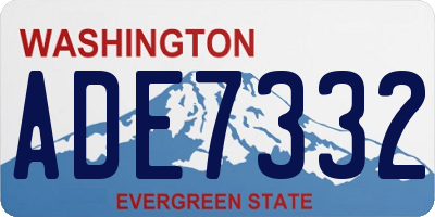 WA license plate ADE7332
