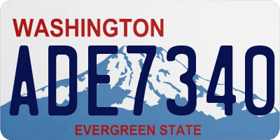 WA license plate ADE7340