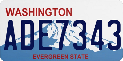 WA license plate ADE7343
