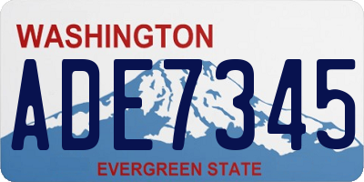 WA license plate ADE7345