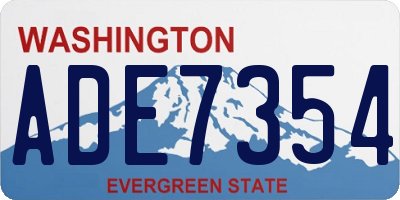WA license plate ADE7354