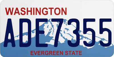 WA license plate ADE7355