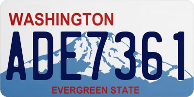 WA license plate ADE7361