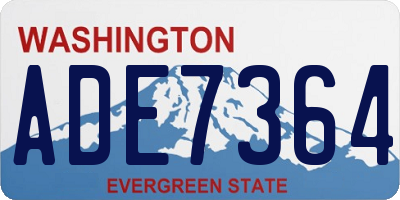 WA license plate ADE7364
