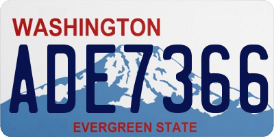 WA license plate ADE7366