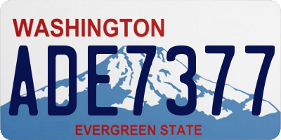 WA license plate ADE7377
