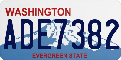 WA license plate ADE7382