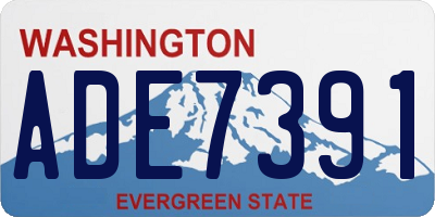 WA license plate ADE7391