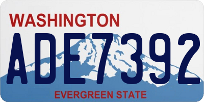 WA license plate ADE7392