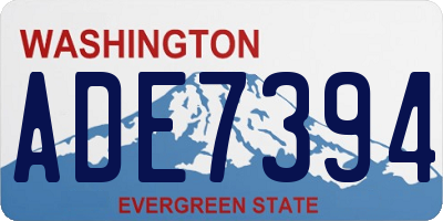 WA license plate ADE7394
