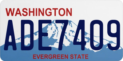 WA license plate ADE7409
