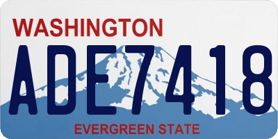 WA license plate ADE7418