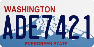WA license plate ADE7421