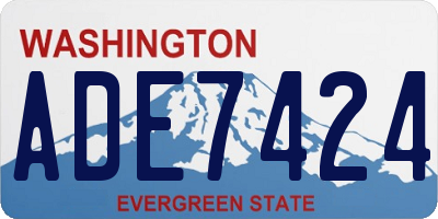 WA license plate ADE7424