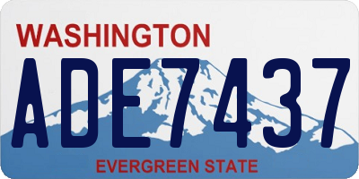 WA license plate ADE7437