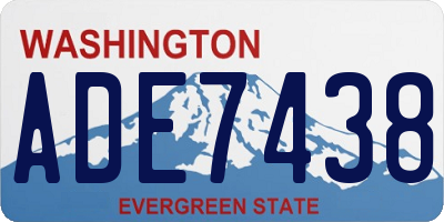 WA license plate ADE7438