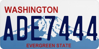 WA license plate ADE7444