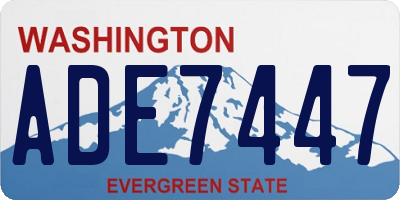 WA license plate ADE7447
