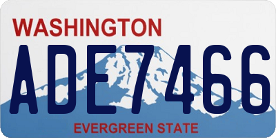 WA license plate ADE7466