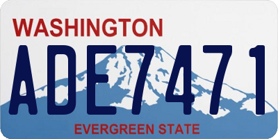 WA license plate ADE7471