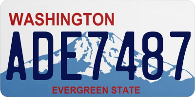 WA license plate ADE7487