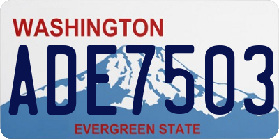WA license plate ADE7503