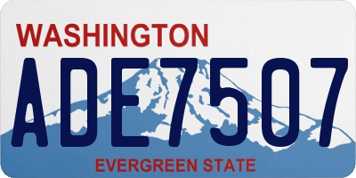 WA license plate ADE7507