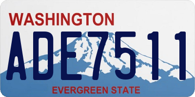WA license plate ADE7511