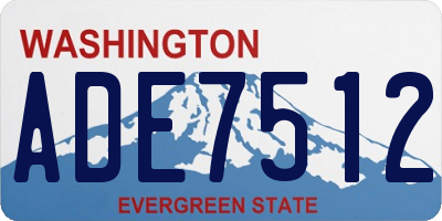 WA license plate ADE7512