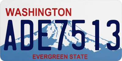 WA license plate ADE7513