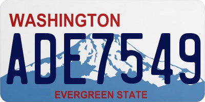 WA license plate ADE7549