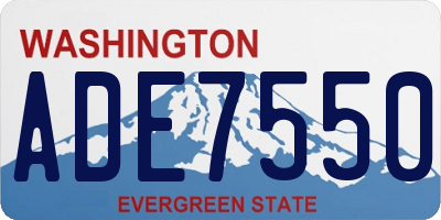 WA license plate ADE7550