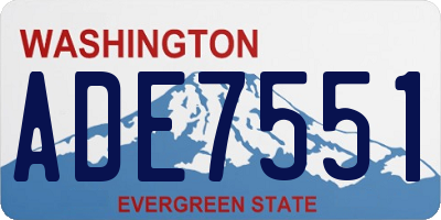 WA license plate ADE7551