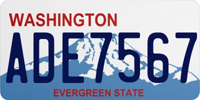 WA license plate ADE7567