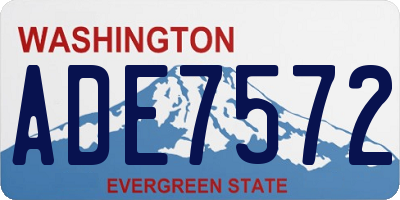 WA license plate ADE7572