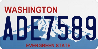 WA license plate ADE7589