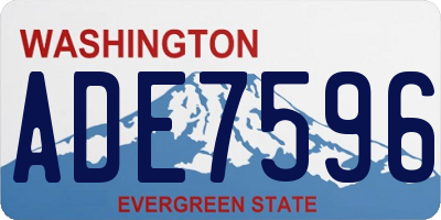 WA license plate ADE7596