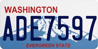 WA license plate ADE7597