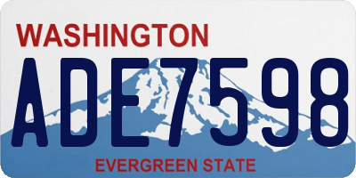 WA license plate ADE7598
