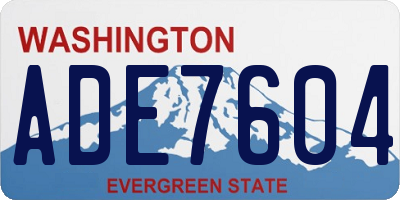 WA license plate ADE7604
