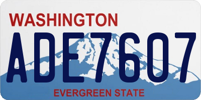WA license plate ADE7607