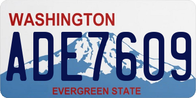 WA license plate ADE7609