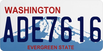 WA license plate ADE7616