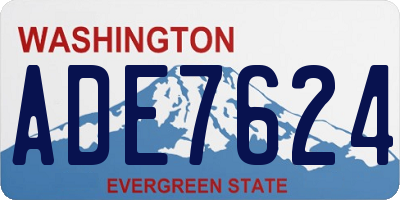 WA license plate ADE7624