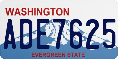 WA license plate ADE7625